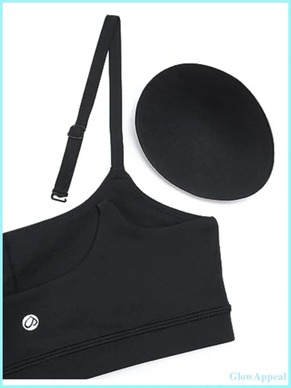 Butterluxe Adjustable Spaghetti Strap Sports Bra Scoop Neck Wireless Padded